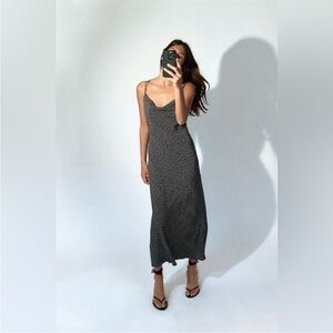 Zara Polka Dot Cowl Neck Maxi Dress - XS